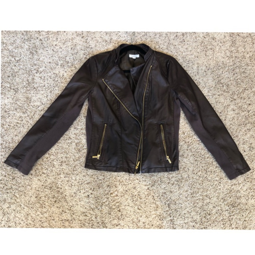 Calvin Klein Faux Leather Moto Jacket